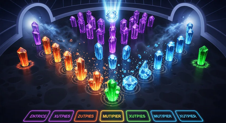 Gravity Drop game — plinko board of crystal pegs